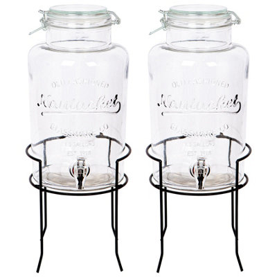 Rink Drink Glass Drinks Dispensers With Tap & StandBlack6.5LPack Of 2 from B&Q