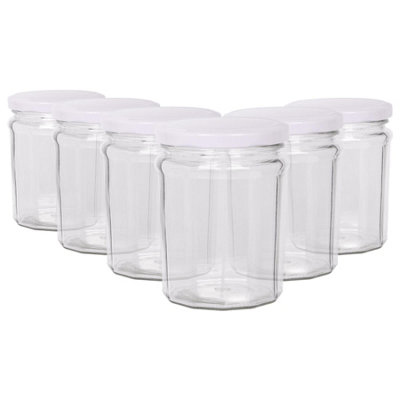 Argon Tableware 380Ml Glass Jam Jars With Airtight White LidsSet Of 6 Empty Screw Top Kitchen Storage Preserving Jar from B&Q