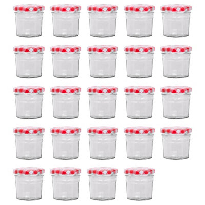 Argon Tableware 90Ml Glass Jam Jars With Airtight Red Gingham LidsSet Of 24 Empty Screw Top Kitchen Storage Preserving Jar from B&Q