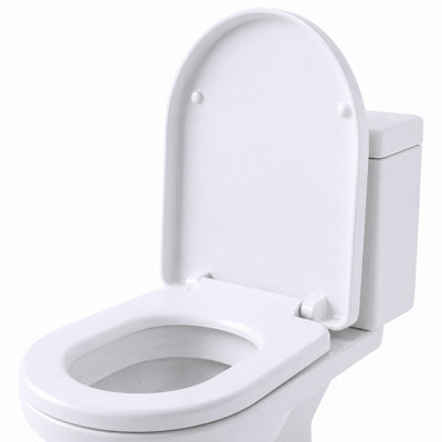 B&Q -  Soft Close Toilet Seat For Square ToiletsAnti-Bacterial Bathroom Bowl Loo Cover With Quick Release Hinges