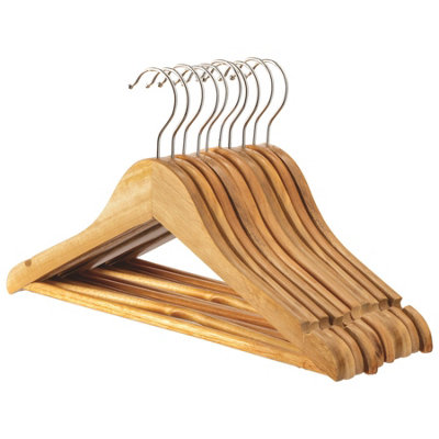 Harbour Housewares 10X Strong Natural Children's Coat Hangers With 360 Degree Rotatory HookClothes Hangers With Notches & Bar from B&Q