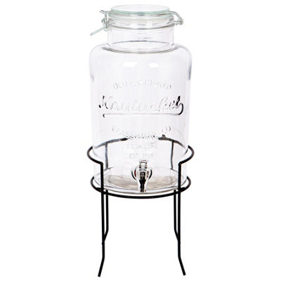 Rink Drink Glass Drinks Dispenser With Tap & Black Stand6.5L from B&Q