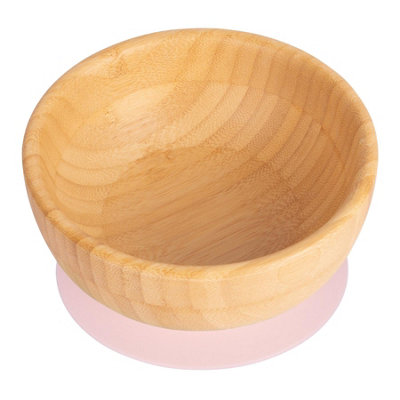 Tiny Dining Bamboo Suction BowlPastel PinkNon-Slip Bamboo Self-Feeding Baby Weaning Bowl Infant Dining Tableware from B&Q