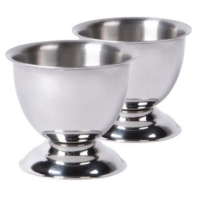Argon Tableware Stainless 2X Steel Egg CupsDurable Breakfast Tableware For Soft Or Hard Boiled Eggs from B&Q