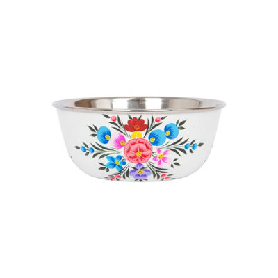 Billycan Hand-Painted Picnic Snack Bowl14.5CmCotton Pansy from B&Q