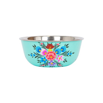 Billycan Hand-Painted Picnic Snack Bowl14.5CmMint Pansy from B&Q