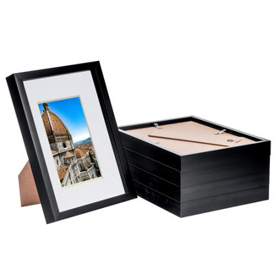 Nicola Spring 3D Box Photo Frames With A5 MountsA4 (8" X 12")Black/whitePack Of 5 from B&Q