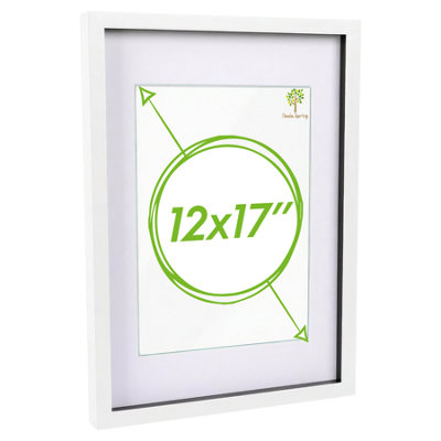 Nicola Spring 3D Box Photo Frame With A4 Mount - A3 (12" X 17") - / White