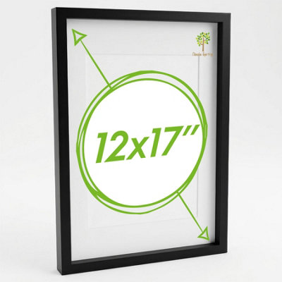Nicola Spring 3D Box Photo Frame With A4 Mount - A3 (12" X 17") - Black/White