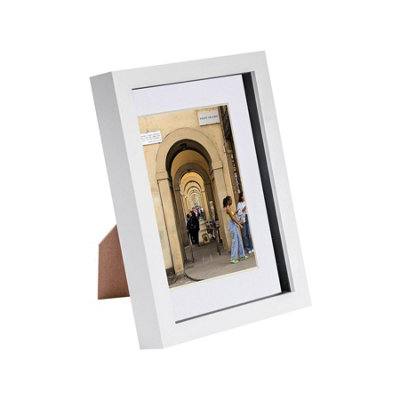 Nicola Spring White A5 (6 X 8") Photo Frame - / Mount - 3D Photo Frame Picture Frame Box Portrait Display Case (23.5 X 17Cm) Size 6