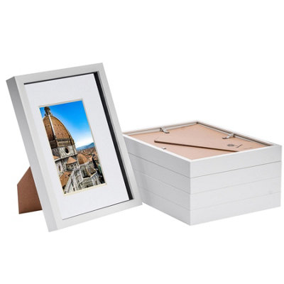 Nicola Spring 3D Box Photo Frames With A5 MountsA4 (8" X 12")White/whitePack Of 5 from B&Q