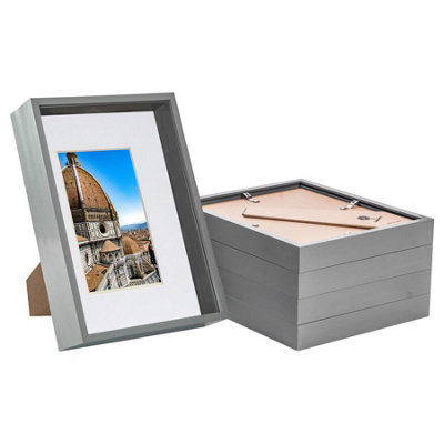 Nicola Spring A4 (8 X 12") Deep Photo FramesGrey/white Mount3D Deep Box Picture Frame Display Case (31 X 22Cm) X5 from B&Q