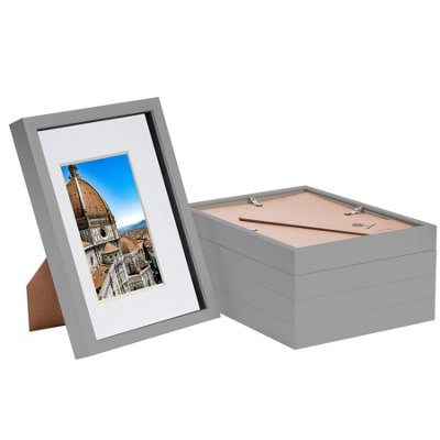 Nicola Spring 3D Box Photo Frames With A5 MountsA4 (8" X 12")Grey/whitePack Of 5 from B&Q
