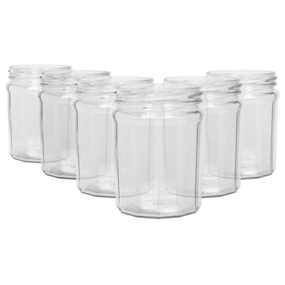 Argon Tableware 380Ml Glass Jam Jars With No LidsSet Of 6 Empty Screw Top Kitchen Storage Preserving Jar from B&Q