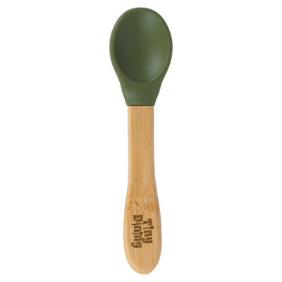 Tiny Dining Bamboo Silicone Tip SpoonOlive Green from B&Q