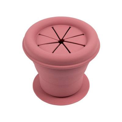 Tiny Dining Silicone Snack Pot330Ml Dusty RoseNo Spill Suction Snack Cups Baby Toddler Snack Box Storage Container from B&Q