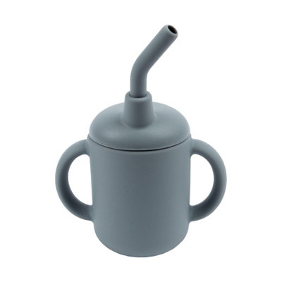 Tiny Dining Unisex Dark Grey Silicone Training Cup - 170Ml - Bpa Free Toddler Drinking Bottle Cup In - Image 4