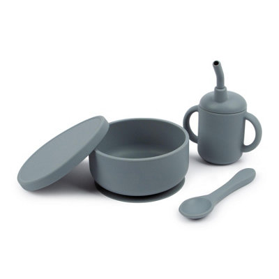 Tiny Dining 3Pc Silicone Suction Feeding SetTradewindsSilicone Baby Feeding Set With BowlSippy Cup & Spoon from B&Q
