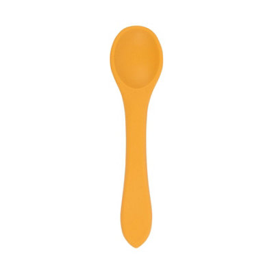 Tiny Dining Silicone Weaning SpoonOchreChildren's Baby Toddler Soft Curved Feeding Weaning Cutlery from B&Q