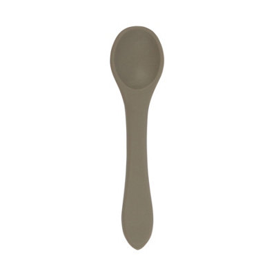 Tiny Dining Silicone Weaning SpoonSilver SageChildren's Baby Toddler Soft Curved Feeding Weaning Cutlery from B&Q