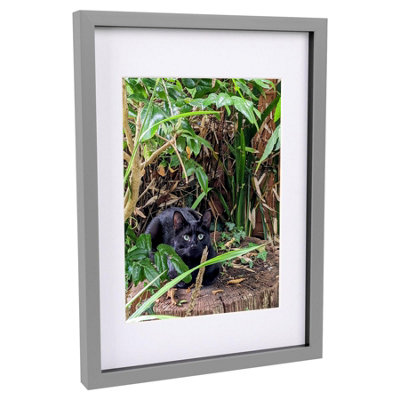 Nicola Spring 3D Box Photo Frame With A4 Mount - A3 (12" X 17") - Grey/White