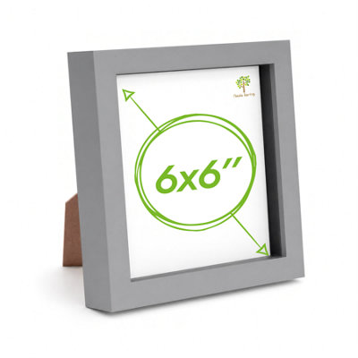 Nicola Spring 3D Box Photo Frame - 6" X 6" - Grey