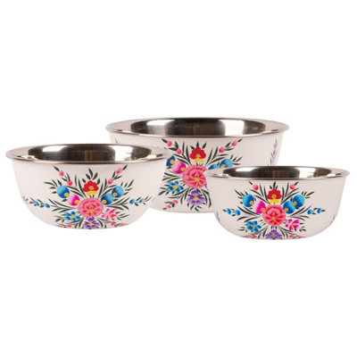 Billycan 3Pc Picnic Bowl SetCotton Pansy from B&Q
