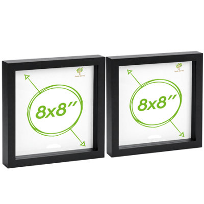Nicola Spring 3D Box Photo Frames - 8 X 8" - Pack Of 2 Black