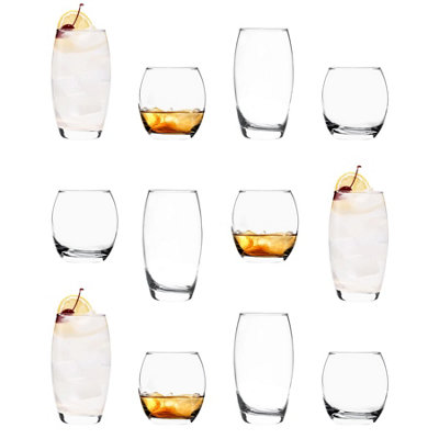 Argon Tableware 12 Piece Tondo Glassware Set - Clear