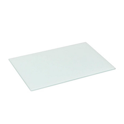 Harbour Housewares Glass Kitchen Chopping Board - 30 X 20Cm - White