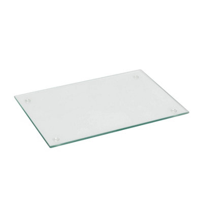 Harbour Housewares Glass Kitchen Chopping Board - 30 X 20Cm - Clear