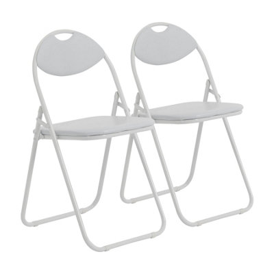 Harbour Housewares Padded Folding Chairs44CmWhite/whitePack Of 2 from B&Q