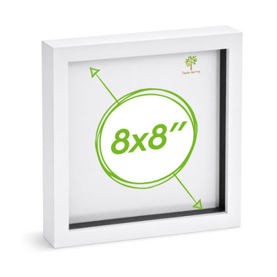 Nicola Spring 8 X 8" Photo FrameWhite3D Photo Frame Picture Frame Box Portrait Display Case (22.5 X 22.5Cm) from B&Q