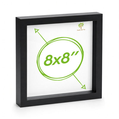 Nicola Spring 8 X 8" Photo FrameBlack3D Photo Frame Picture Frame Box Portrait Display Case (22.5 X 22.5Cm) from B&Q