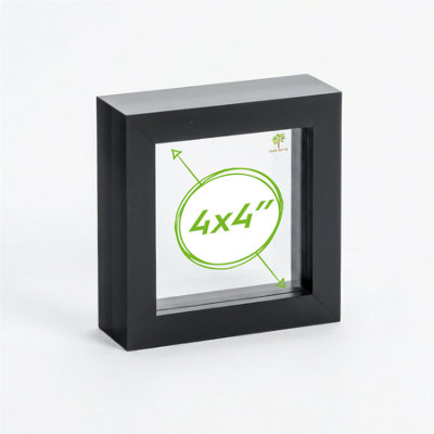 Nicola Spring 3D Box Photo Frame - 4 X 4" - Black