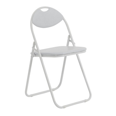 Harbour Housewares Padded Folding Chair - 44Cm - / White