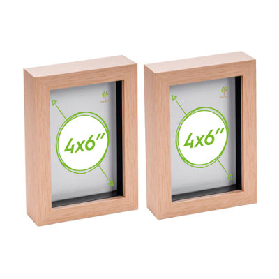 Nicola Spring 4 X 6" Photo FramesLight Wood3D Photo Frame Picture Frame Box Portrait Display Case (17.5 X 12.5Cm) Set Of 2 from B&Q