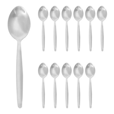Argon Tableware Stainless Steel Dessert SpoonsSilverPack Of 12 from B&Q