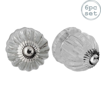 Nicola Spring Glass Cabinet KnobsButtonPack Of 6 from B&Q