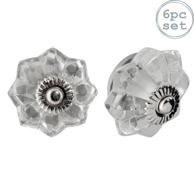 Nicola Spring Glass Cabinet KnobsStarPack Of 6 from B&Q