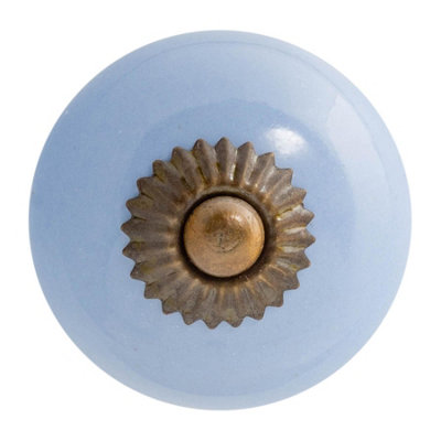 Nicola Spring Round Ceramic Cabinet KnobBlue from B&Q