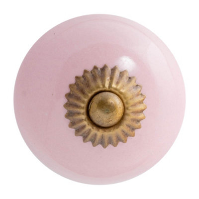 Nicola Spring Round Ceramic Cabinet KnobPink from B&Q