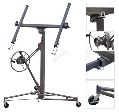 Switzer 11Ft Drywall Lift Hoist Caster Plaster Board Panel Sheet Crane Plate Lifter Grey from B&Q