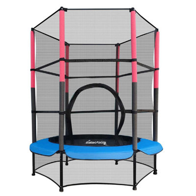Galactica Mini Trampoline 4.5Ft 55Inch With Safety Net Enclosure Indoor Outdoor Children Activity Junior Trampoline Blue from B&Q