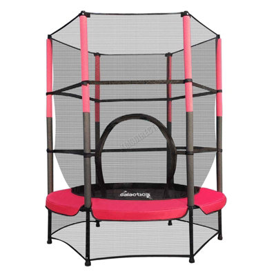 Galactica Mini Trampoline 4.5Ft 55Inch With Safety Net Enclosure Indoor Outdoor Children Activity Junior Trampoline Red from B&Q