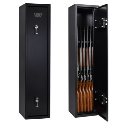 Westwood Home Heavy Duty Steel 6 Gun Safe Shotgun Rifle Cabinet Storage Key Locks Black from B&Q