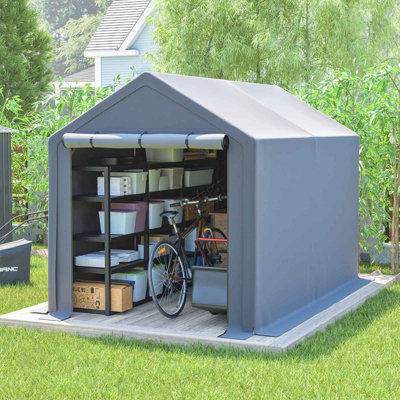 Birchtree 6X10Ft Garden Waterproof Anti-Uv Storage Tent Bike Shed Steel Frame Zipper Door from B&Q