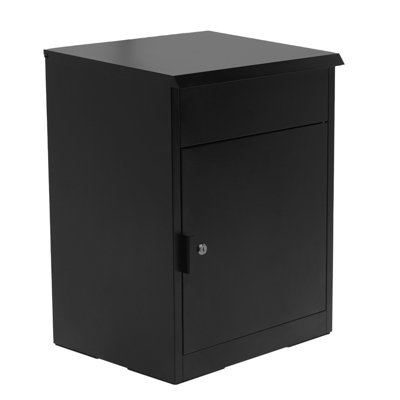 Birchtree Lockable Parcel Drop Box 58Cm Small Secure Outdoor Metal Delivery Box Black from B&Q