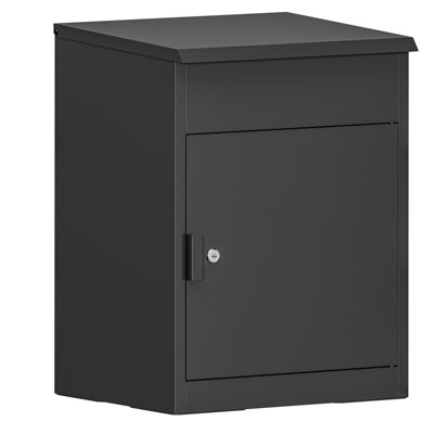 Birchtree Lockable Parcel Drop Box 58Cm Small Secure Outdoor Metal Delivery Box Grey from B&Q