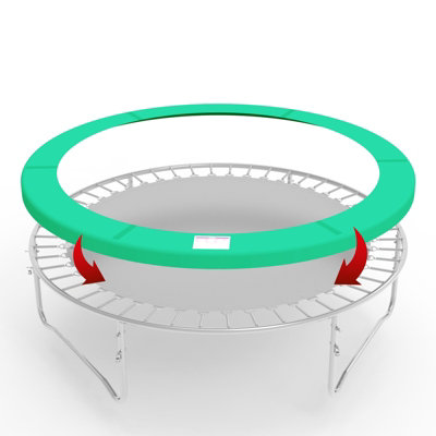 B&Q -  8Ft Outdoor Round Trampoline Replacement Pad Spring Cover Safety Padding Green
